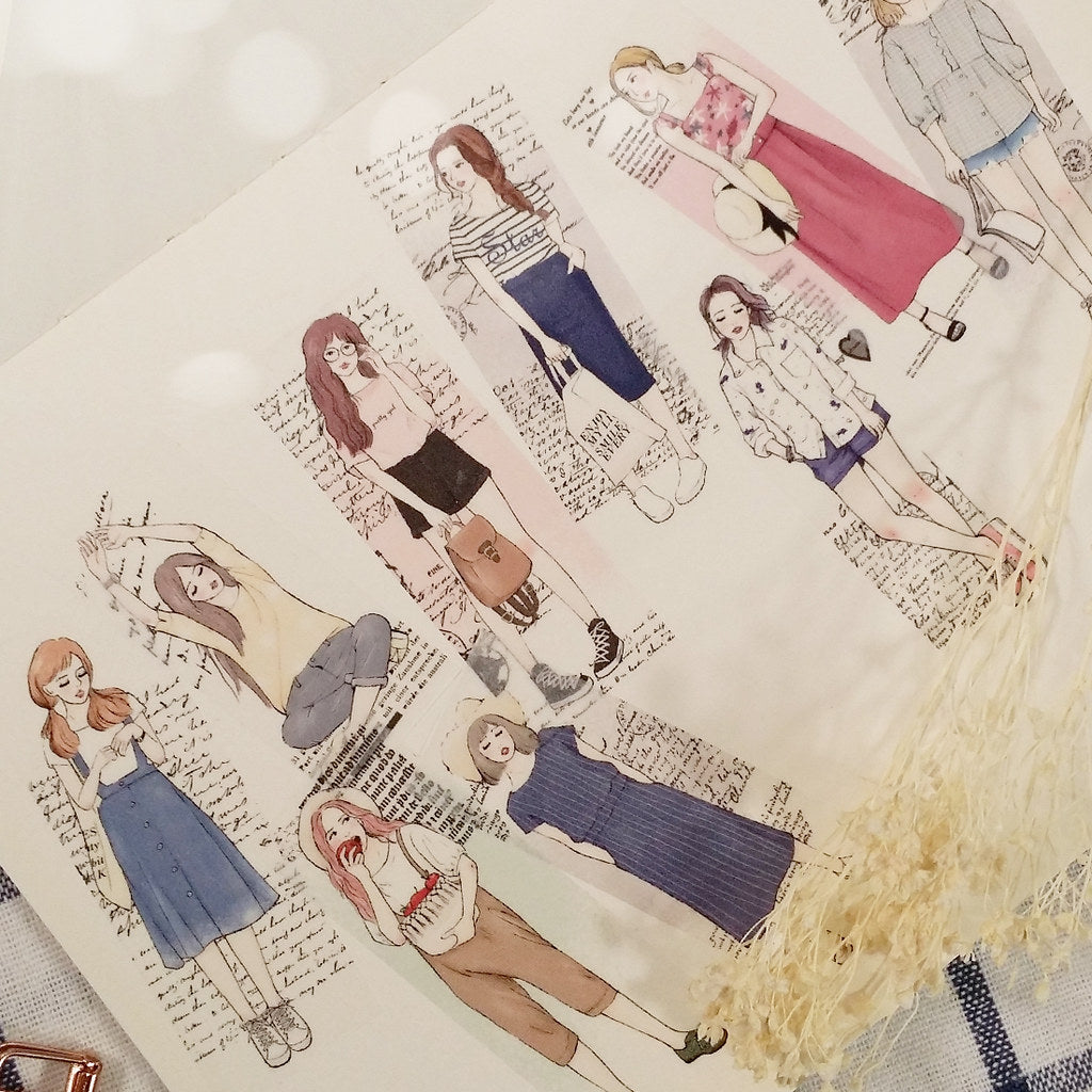 Starlululu Words Girls Washi Masking Tape Roll and Samples
