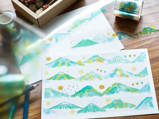 Hello Studio Rolling Hill PET Masking Tape Roll and Samples