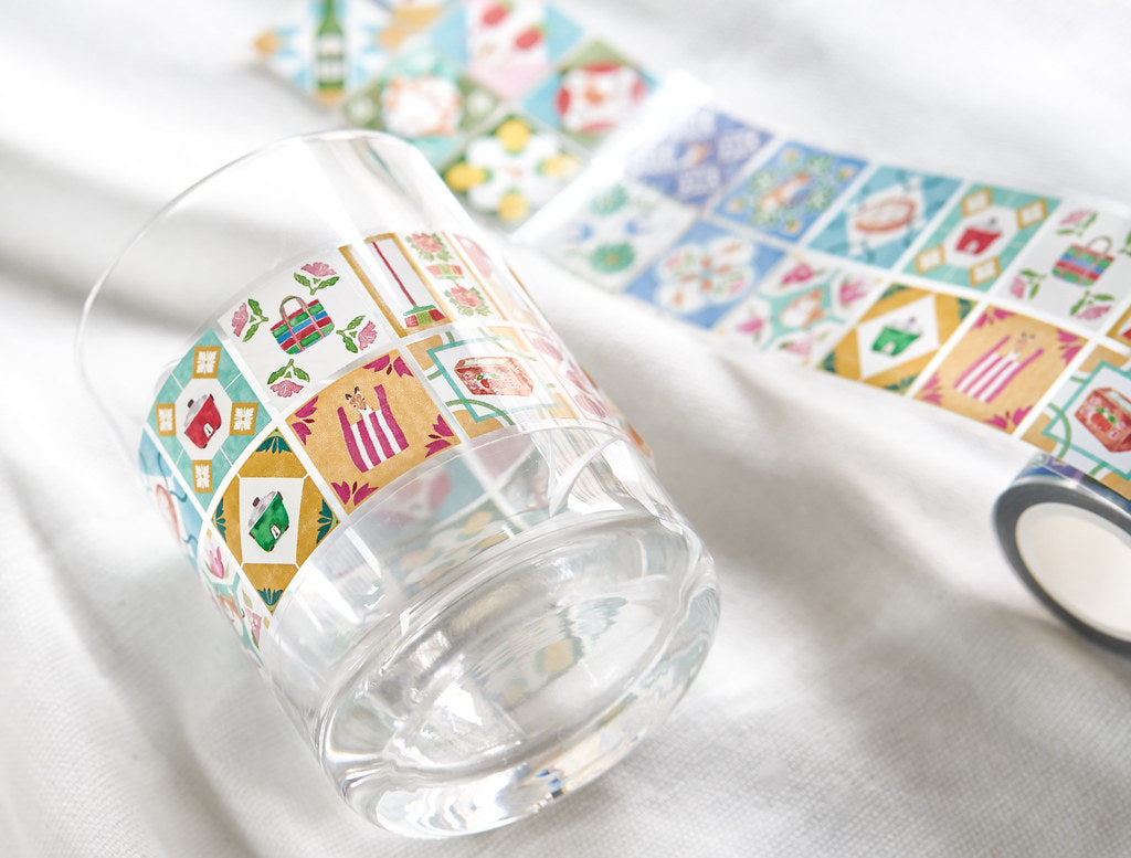 Hello Studio Taiwanese Tiles PET Masking Tape Sample and Rolls