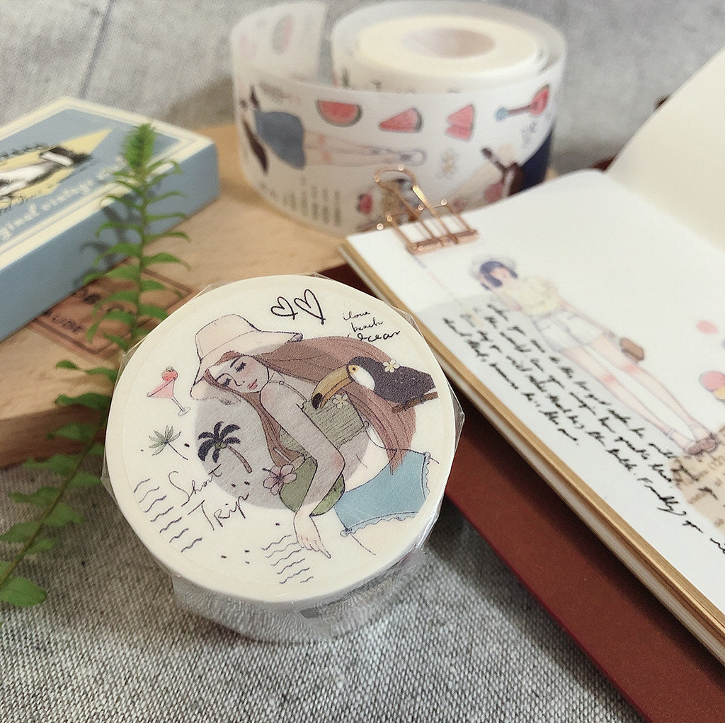 Starlululu Summer Holidays Washi Masking Tape Roll and Samples
