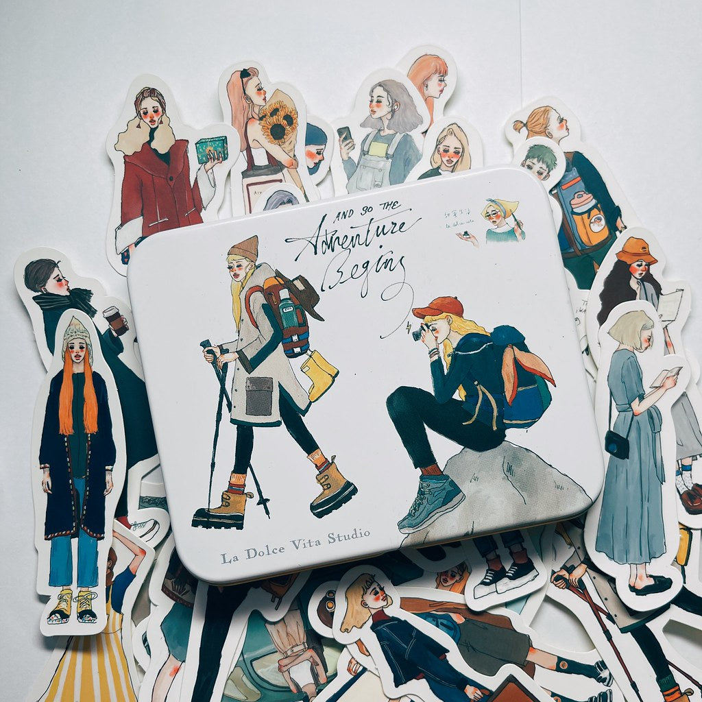 La Dolce Vita A Faraway Journey Metal Tin Box Sticker Flakes
