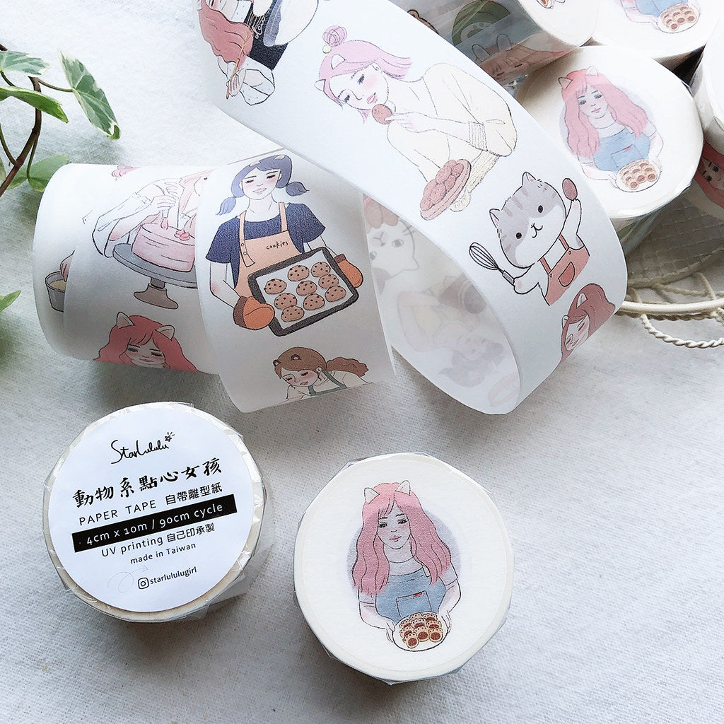 Starlululu Desserts with Animals Washi Masking Tape Roll and Samples