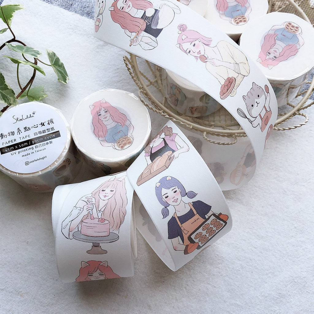 Starlululu Desserts with Animals Washi Masking Tape Roll and Samples