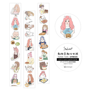 Starlululu Desserts with Animals Washi Masking Tape Roll and Samples