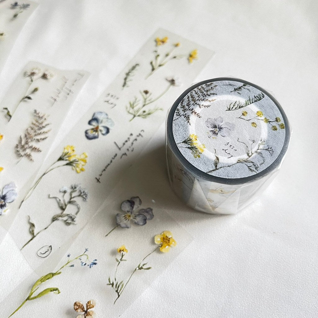 Pion Embossed Manuscript PET Masking Tape Sample and Full Roll