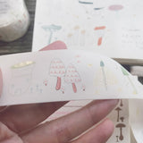 avocadomori Mushroom Washi Masking Tape Roll and Samples