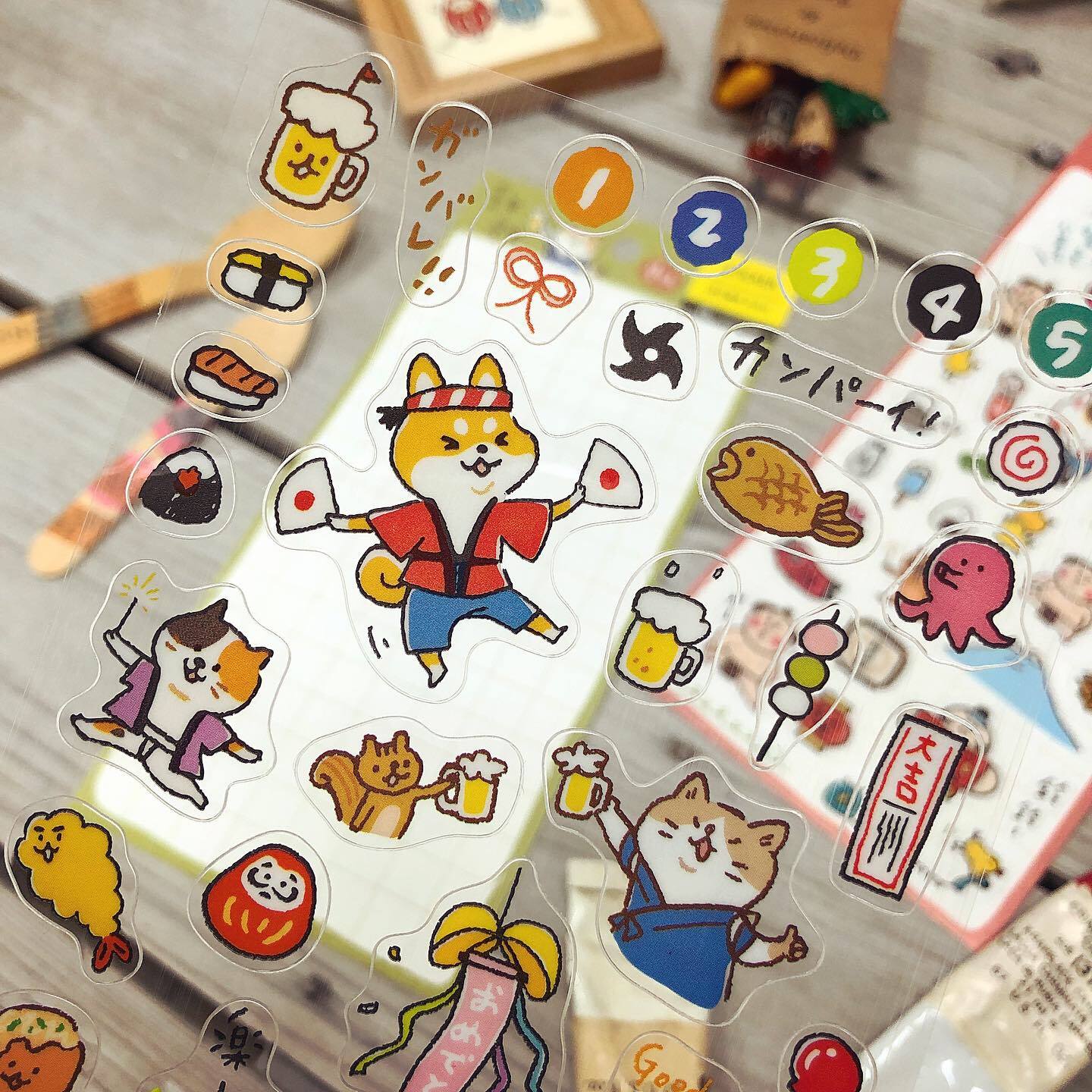 BERG Japan Kawaii Cute Aesthetic Transparent Sticker Sheet Green