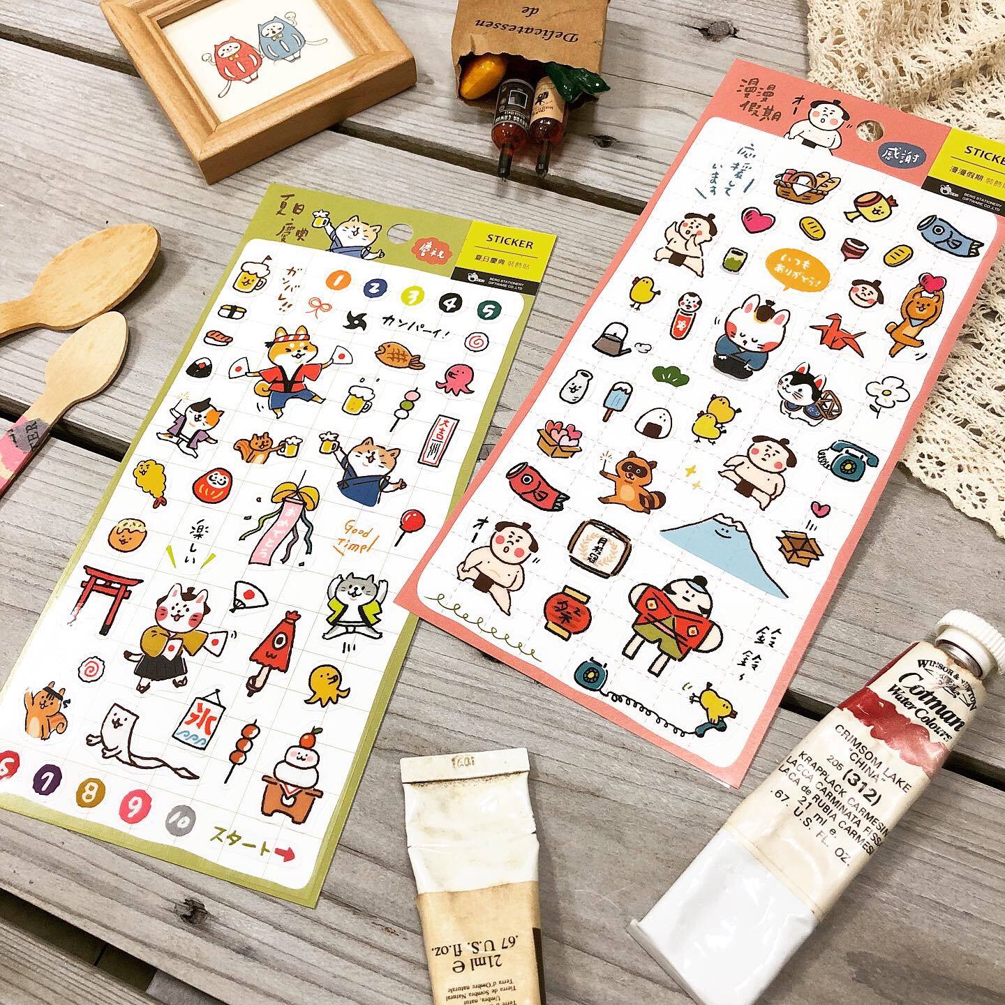 BERG Japan Kawaii Cute Aesthetic Transparent Sticker Sheet Pink