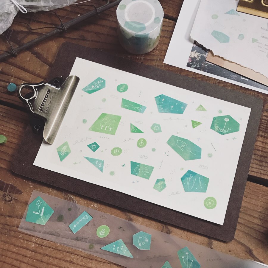 avocadomori Mints Field PET Masking Tape Roll