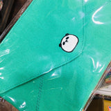 Xie Xie Panda Zipper Fabric Green Pouch Bag