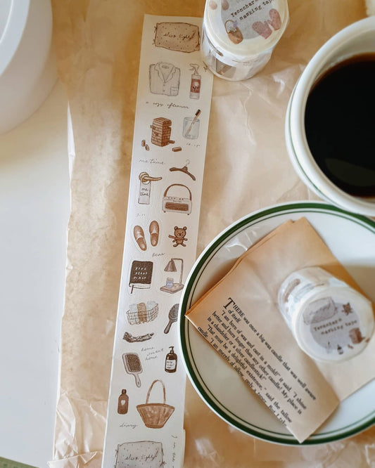 Yeoncharm Comfy Home Masking Washi Tape Roll and Samples