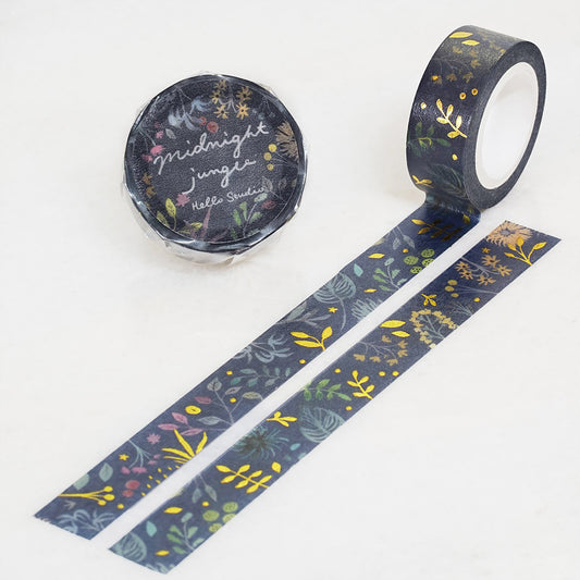 Hello Studio Midnight Jungle Foiled Washi Masking Tape Roll