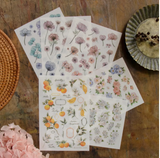 Loidesign Spring Flowers Transfer Sticker Sheets Pack