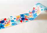 Hoppy Life Washi Masking Tape Roll Blue Leaves and Flower Watercolor