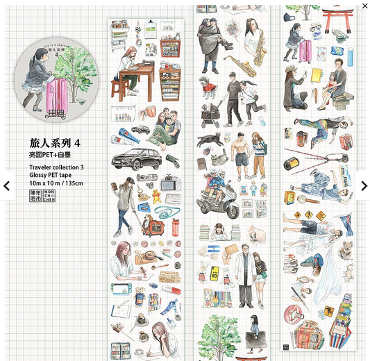 [SAMPLE ONLY] Monchiichen Ver 4. Traveler Life is a Journey PET Masking Tape