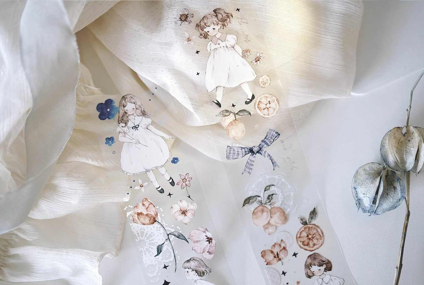 Freckles Tea Spring Ono Berry PET Tape Samples and Full Roll