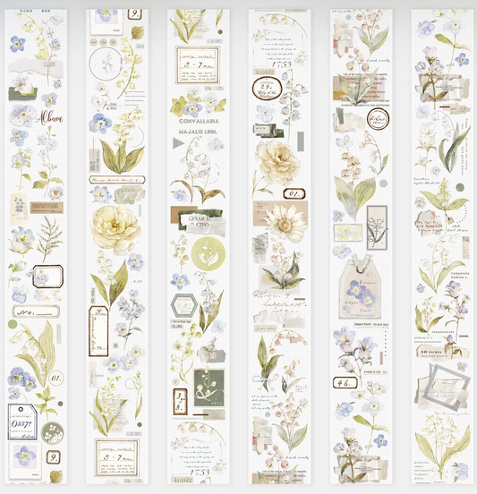 Freckles Tea Lily of the Valley PET Tape Samples and Full Roll