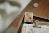 misshoegg That Flower Illustrated Wood Stamp 2 Stamps Set