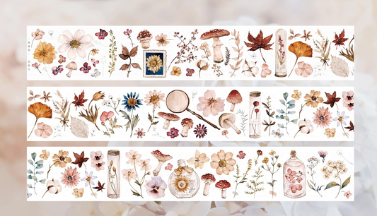 Freckles Tea Flower Letter Wind PET Tape Samples and Full Roll