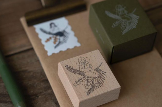 Ivy Snow Mimosa Wood Stamp