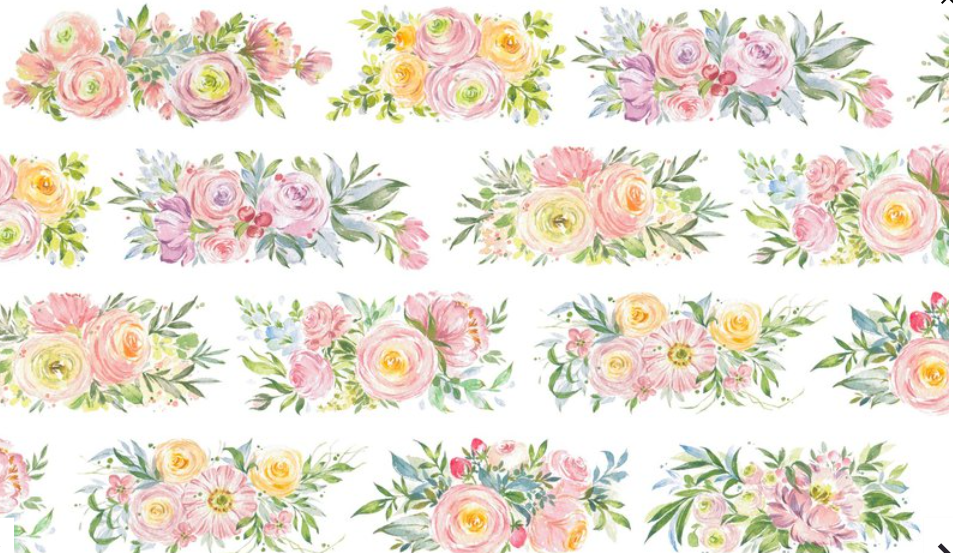[Samples Only] Meow Illustration Austin Roses Flowers Masking Washi Tape