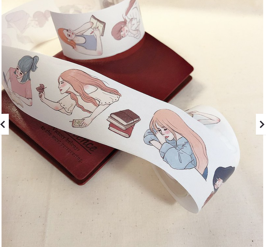 Starlululu Half-Body Girls Washi Masking Tape Roll and Samples
