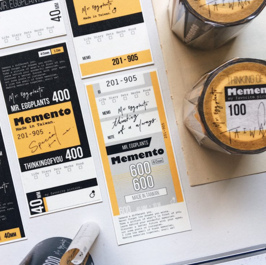 Mr.Eggplants Thinking of You Memento Washi Tape Roll and Samples