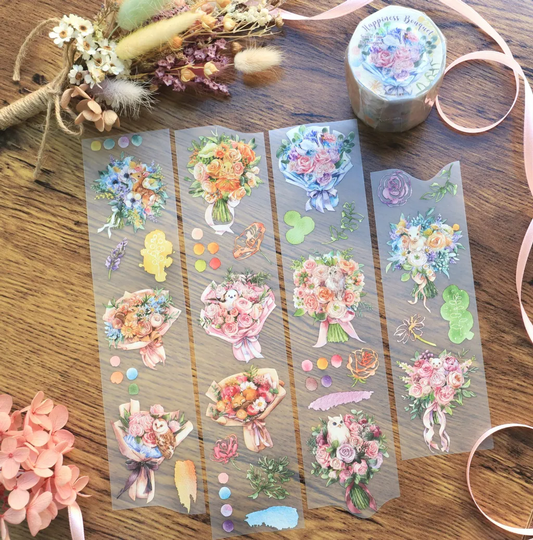 [Sample Only] Maruco Happiness and Bouquets PET Masking Tape