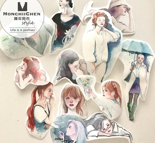 [SAMPLE ONLY] Monchiichen SHE Watercolors Washi Masking Tape with Release Paper