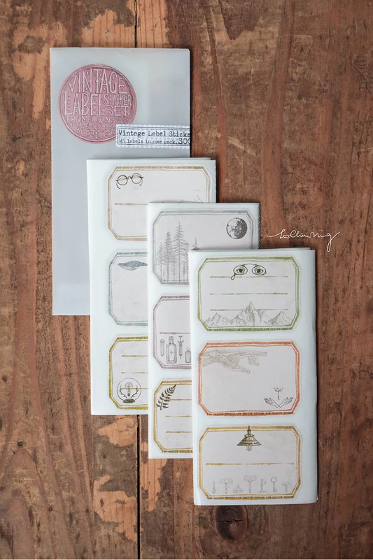 linchianing Vintage Label sticker sheet set pack