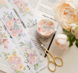 [Samples Only] Meow Illustration Austin Roses Flowers Masking Washi Tape