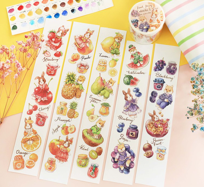 [Sample Only] Maruco Fruit Fairy Cahacha & Coco Washi Masking Tape