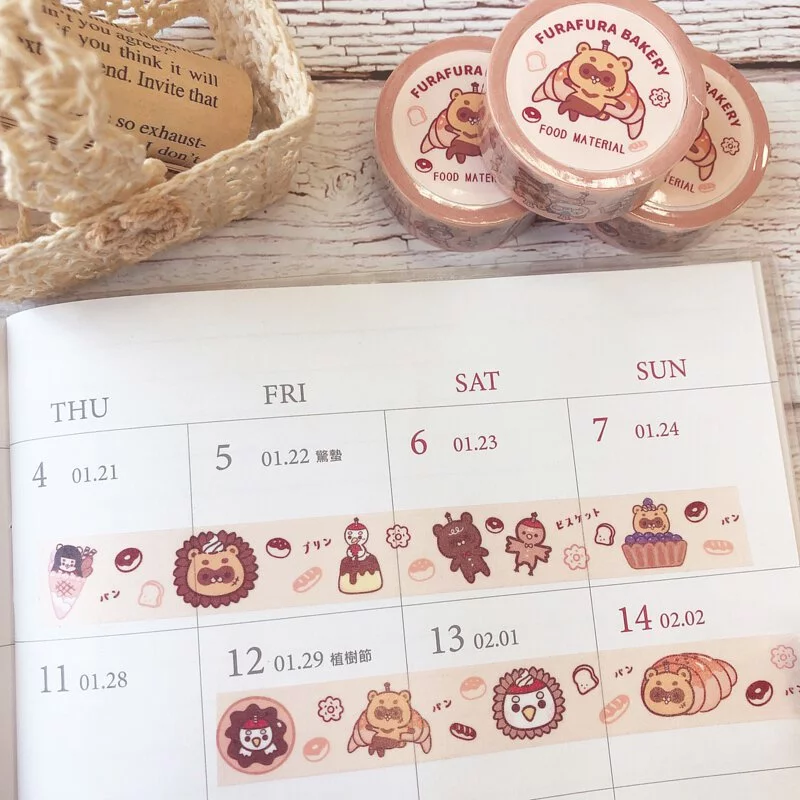 Furafurabushi Food Material Washi Masking Tape Roll
