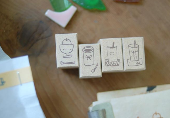 Wood Rubber Stamp L4.5 x H.5