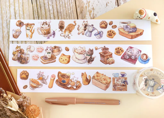 [Sample Only] Maruco Coffee & Kitten Washi Masking Tape