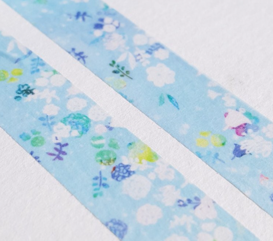 Polly Terrace Blowing Snow Washi Masking Tape Roll