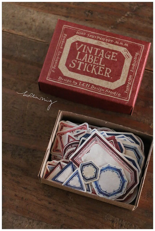 linchianing Red Sticker Label Box with Flakes