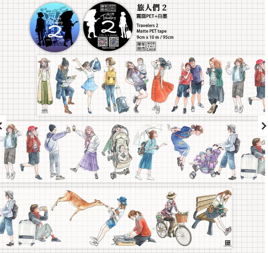 [SAMPLE ONLY] Monchiichen Traveler 2 PET Washi Masking Tape