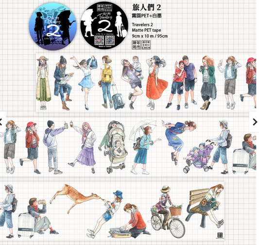 [SAMPLE ONLY] Monchiichen Traveler 2 PET Washi Masking Tape