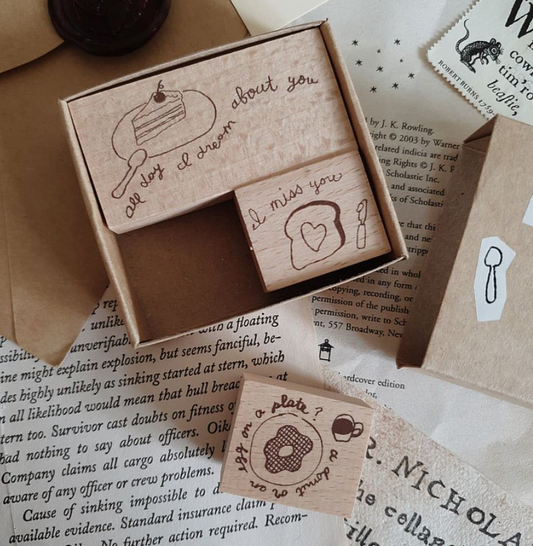 Yeoncharm Dessert Rubber Wood Stamp Set
