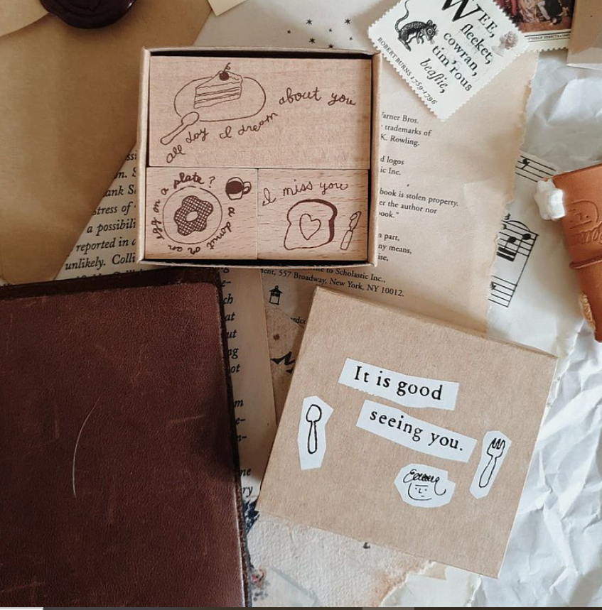 Yeoncharm Dessert Rubber Wood Stamp Set