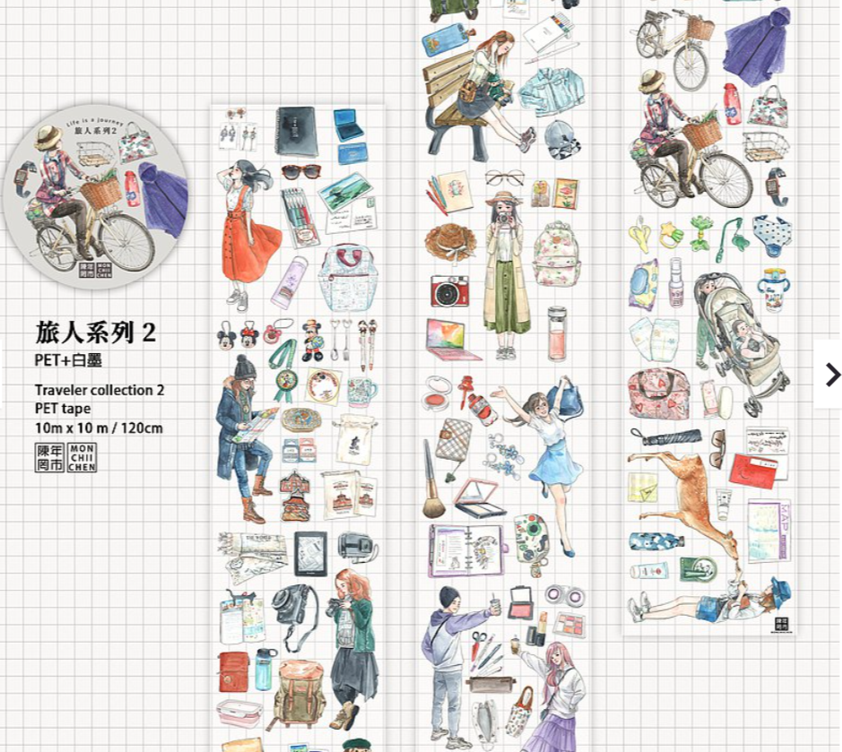 [SAMPLE ONLY] Monchiichen Ver 2. Traveler Life is a Journey PET Masking Tape