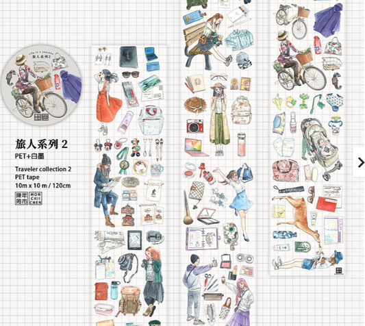 [SAMPLE ONLY] Monchiichen Ver 2. Traveler Life is a Journey PET Masking Tape