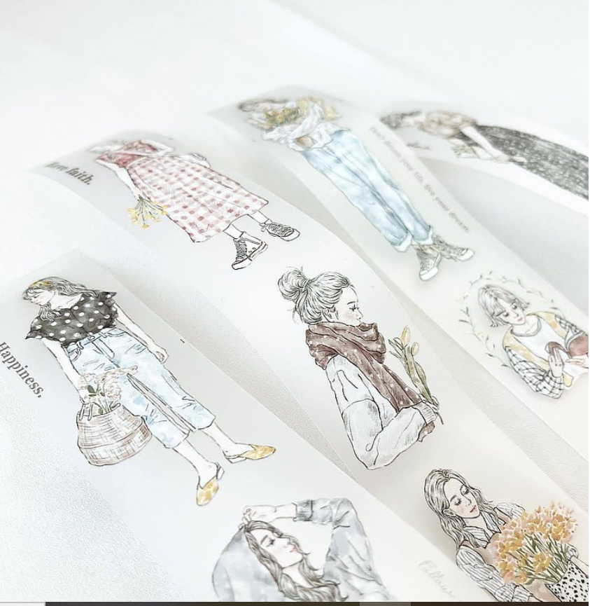 100cm Pion SHE Girls PET Masking Tape Sample and Full Roll