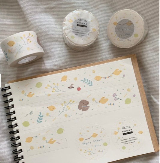 [Samples Only] Ginny Lambkin Lemon Bird Flying Washi Masking Tape