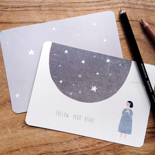 Kerkerland Follow your heart Illustration Postcard