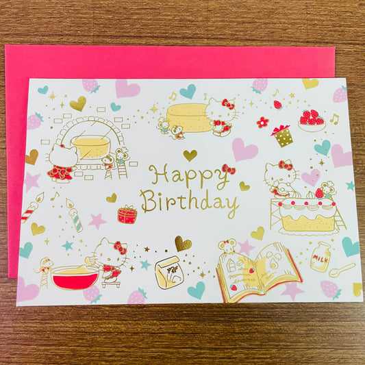 Hello Kitty Happy Birthday Gold Foiled Pop-up 3D Card
