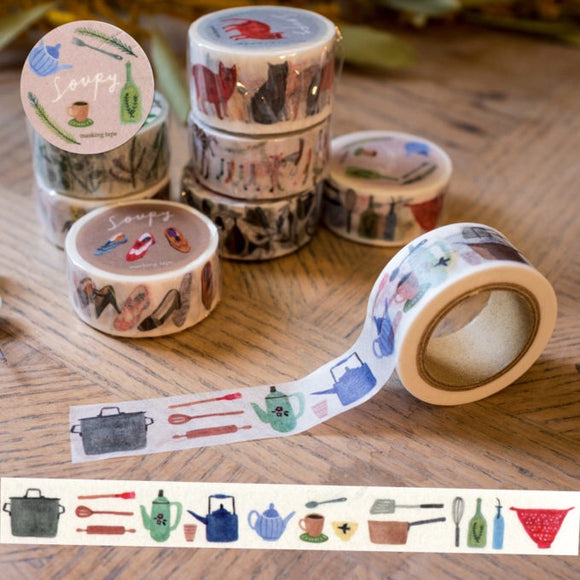 Soupy House Daily Tools Illustration Washi Tape Roll