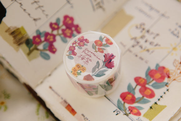 OURS Studio Red Flowers Masking Tape Roll and Samples