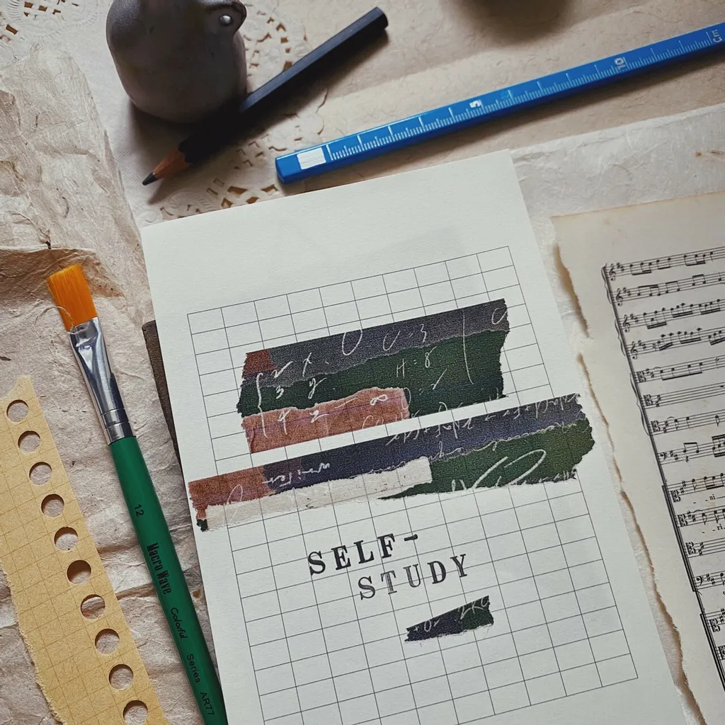 Mr.Eggplants Self Study Washi Tape Roll and Samples